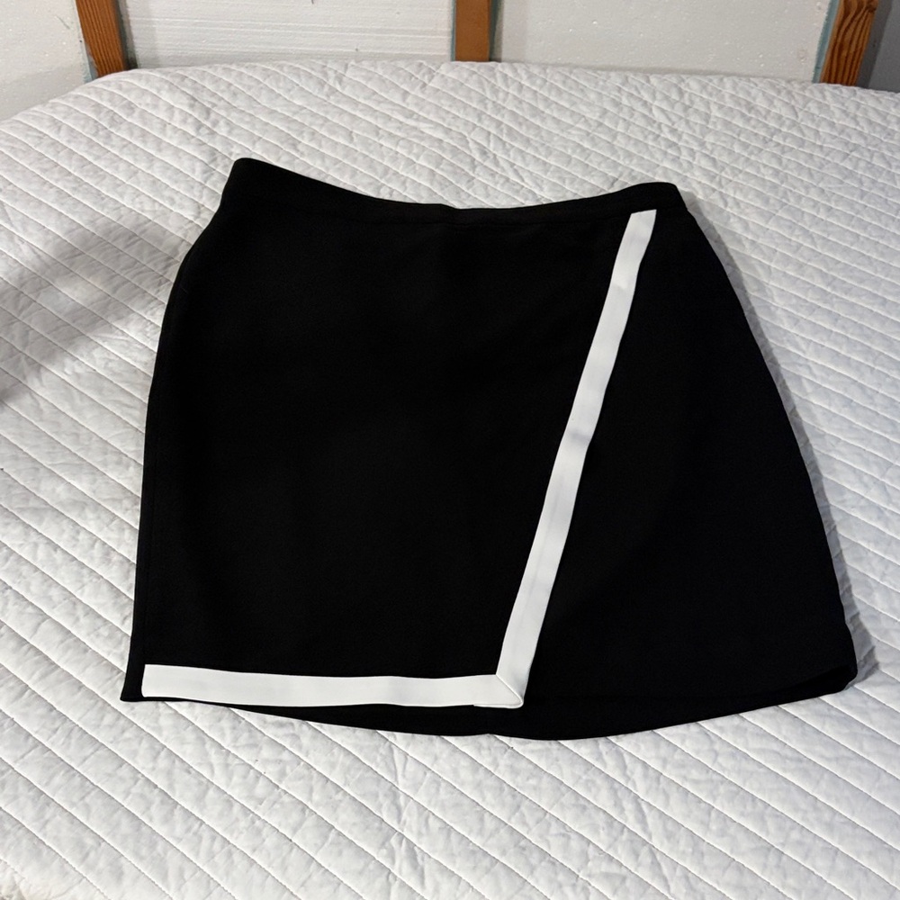 J. Crew Black Pencil Skirt with White Trim